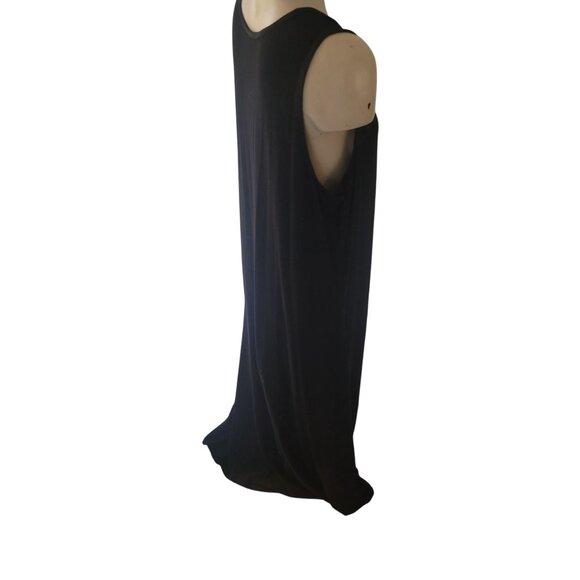 J. Jill Black Sleeveless Long Stretch Dress LT Tall black‎ slinky summer - Picture 5 of 7